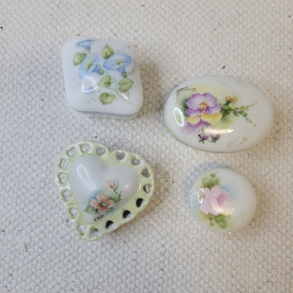 Vintage Assorted Limoges Hand Painted Porcelain Lot of 4